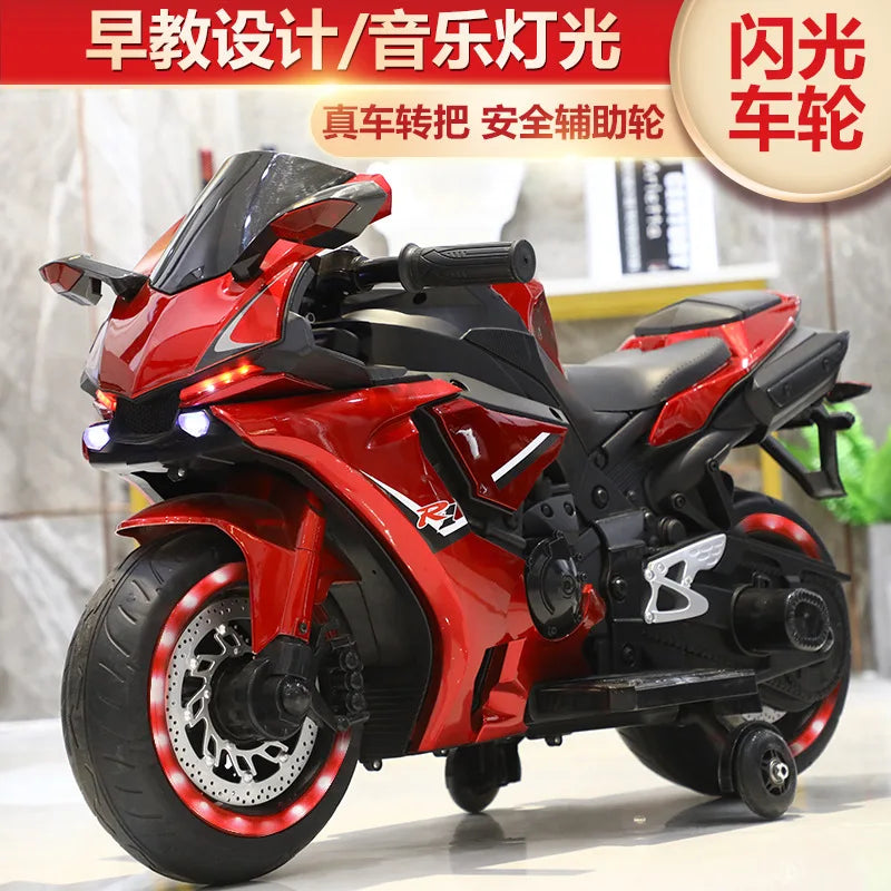 Children's Electric Motorcycle Ride on Car Electric for Kid 1-8Years Old Music Stroller Charging Outdoor Toys Motorbike for Kids