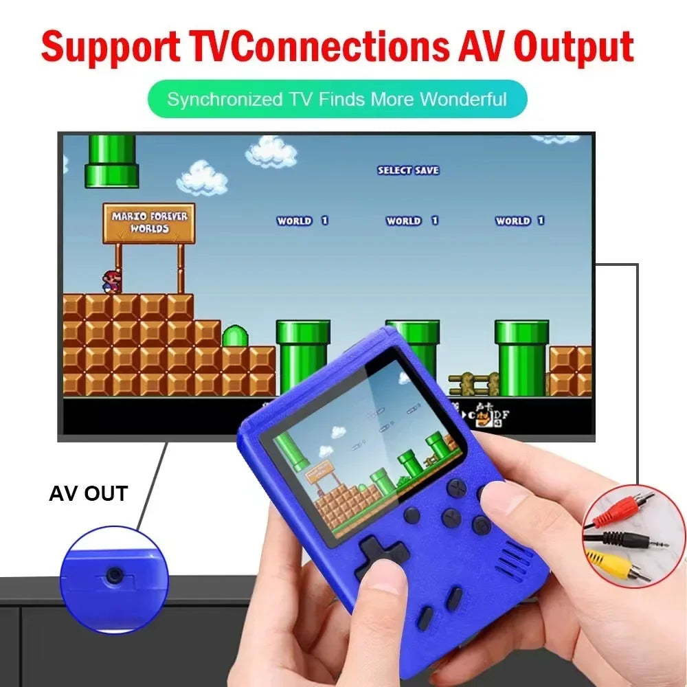 Retro Portable Mini Handheld Video Game Console 8-Bit 3.0 Inch Color LCD Kids Color Game Player Built-in 400 Games